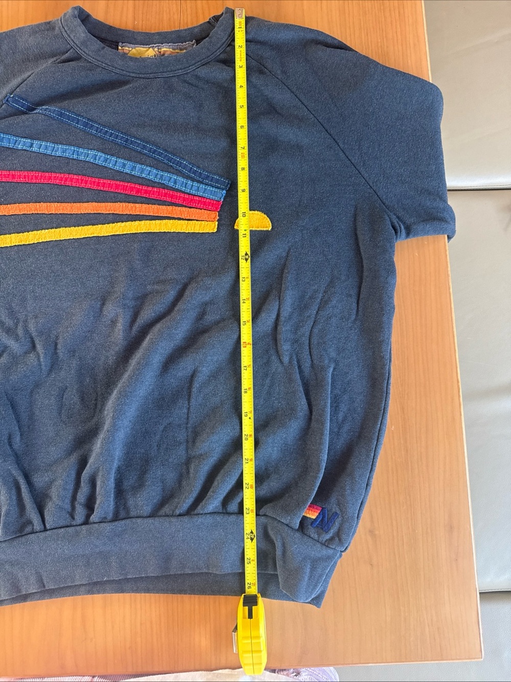 Aviator Nation Stripe Sun Navy Blue Crewneck Sweatshirt - Picture 9 of 11